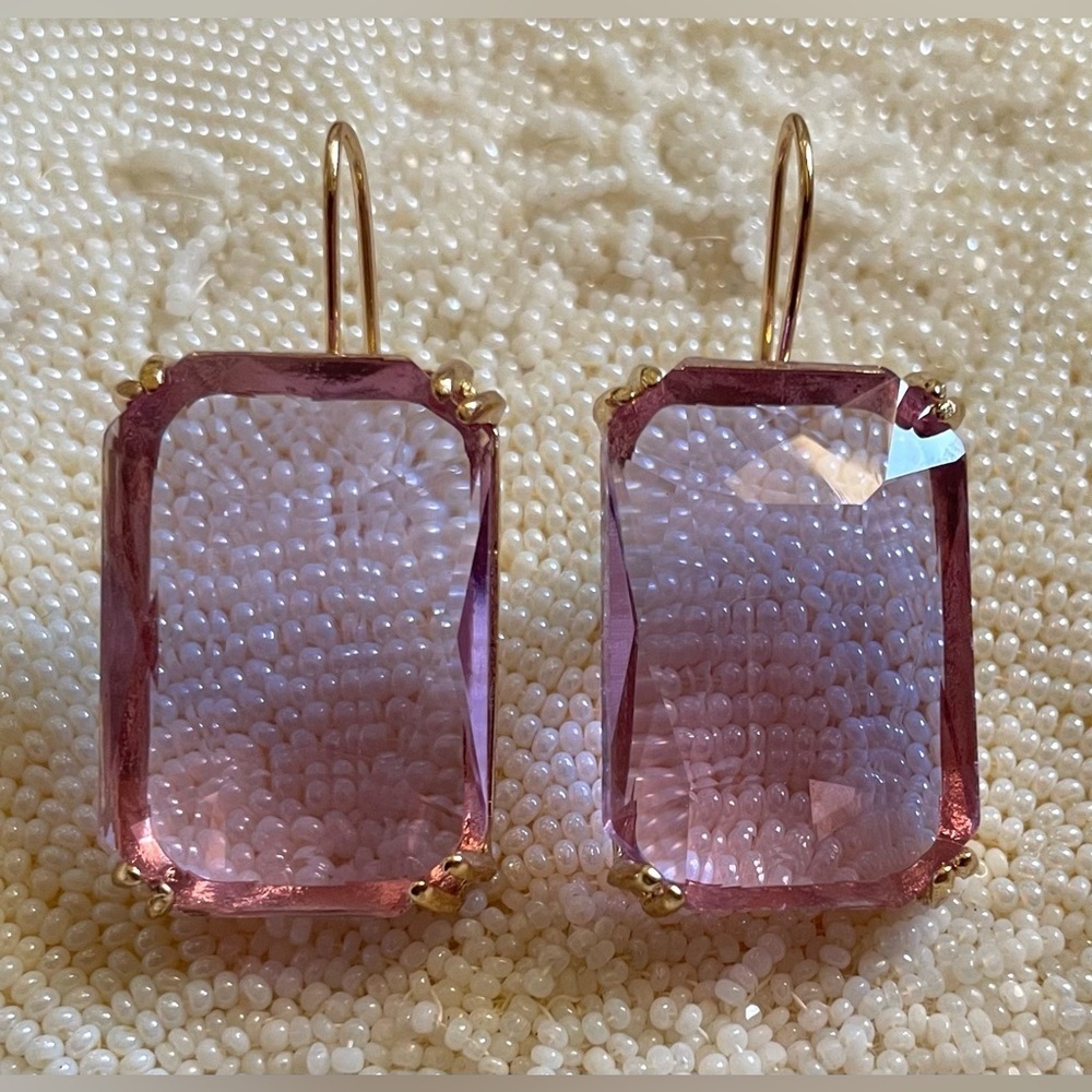 ✨Anthropologie Cecily Periwinkle Gemstone Earrings - Picture 4 of 11
